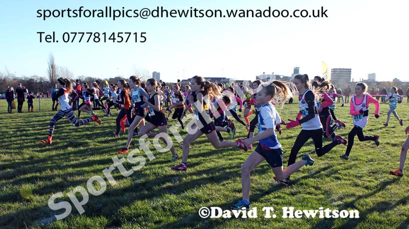 Girls under-13s North Eastern Cross Country Chanpionships. Photo: David T. Hewitson/Sports for All Pics